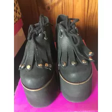 Zapatos Negros Con Plataforma Nro.36