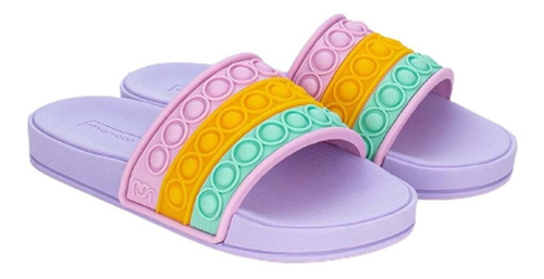 Sandália Infantil Slide Kid Pop It Bolha Colorido Lançamento