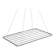 Varal De Teto Alumínio Médio 1,40mt X 0,56mt Mor Cor Cinza