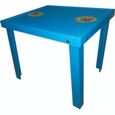 Mesa Madeira Infantil Vermelha Azul + 2 Cadeiras Azul