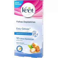 Cera Fria Corporal Peles Delicadas 12 Folhas, Veet 12 Folhas