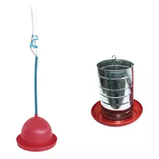 1 Bebedouro Aves Pendular + 1 Comedouro Galvanizado 15 Kg