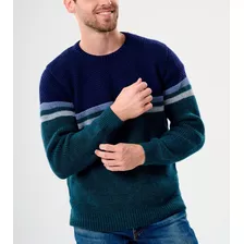 Sweater Hombre Pullover Cuello Redondo Hilado