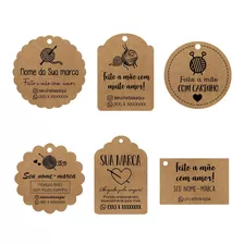 100 Tags Kraft 5cm - Para Crochê, Artesanato, Feito A Mão