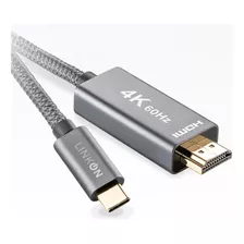 Cable Adaptador Usb C A Hdmi V2.1 4k 60hz Trenzado Oro 2mt