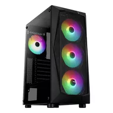 Gabinete Gamer Aerocool Falcon G-bk 4 Fanes 120m Argb Vidrio