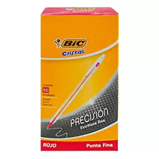 Lapiz Bic Cristal 0.8 Mm Color Rojo Caja De 50 Und.