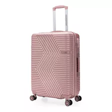 Mala Viagem Pequena De Mão Bordo Abs Resistente Swissport Cor Rose Liso