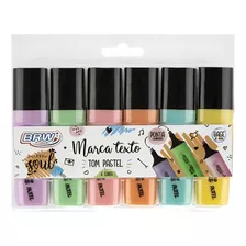 Kit Marca Texto Tons Pastel Blister 6 Cores Brw Ca2012