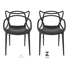 Cadeira Allegra Top Chairs Preta - Kit Com 2