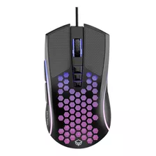 Mouse Gamer Meetion Gm015 Rgb 6400 Dpi Usb Dimm Color Negro