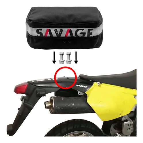 Rear Seat Fender Pack Tool Bag Compatible With Suzuki Drz 40 Foto 2