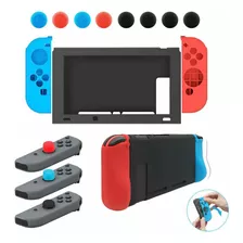 Protector Funda Estuche En Silicona +8 Grips Nintendo Switch