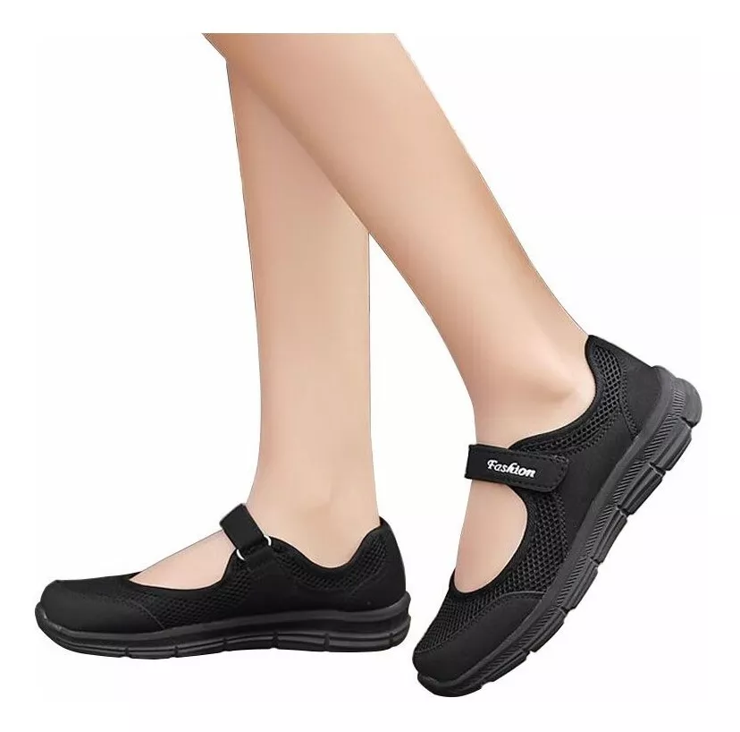 Zapatos De Tenis Ligeros Y Cómodos Con Velcro Para Mujer
