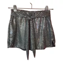 Short Negro Plateado Lentejuelas Mujer 