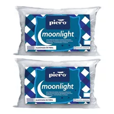 Combo 2 Almohadas Piero Moonlight 70x40 Antialérgicas Percal Color Blanco