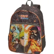 Mochila Escolar De Alças Naruto Shippuden Infantil Dattebayo Cor Preto