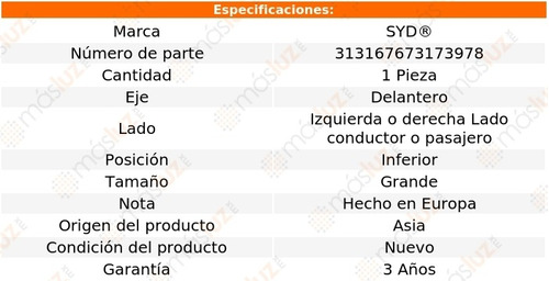 (1) Buje Horquilla Del Izq/der Inferior Ford Focus 07/11 Foto 2