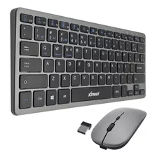 Kit Mouse E Teclado Sem Fio Recarregável Bluetooth Completo