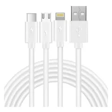 Cable 3 In 1 White Pvc 1.2m