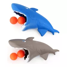 Brinquedo Tubarão Lançador De Bolinha + 2 Bolas