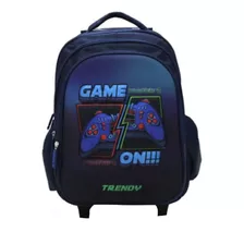 Mochila Escolar Con Ruedita Gamer Infantil 3d Trendy 16770