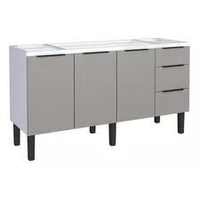 Gabinete Aço Para Pia De Cozinha 160cm Jupter Cozimax Cinza