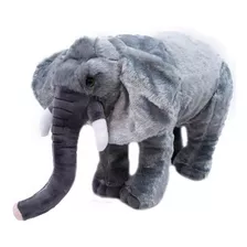 Elefante Cinza Realista 22cm Pelúcia Fofy Toys