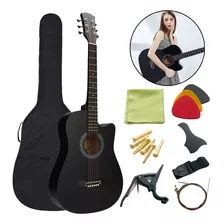 Guitarra Acústica Curva Paquete 38in Inicial De Accesorios