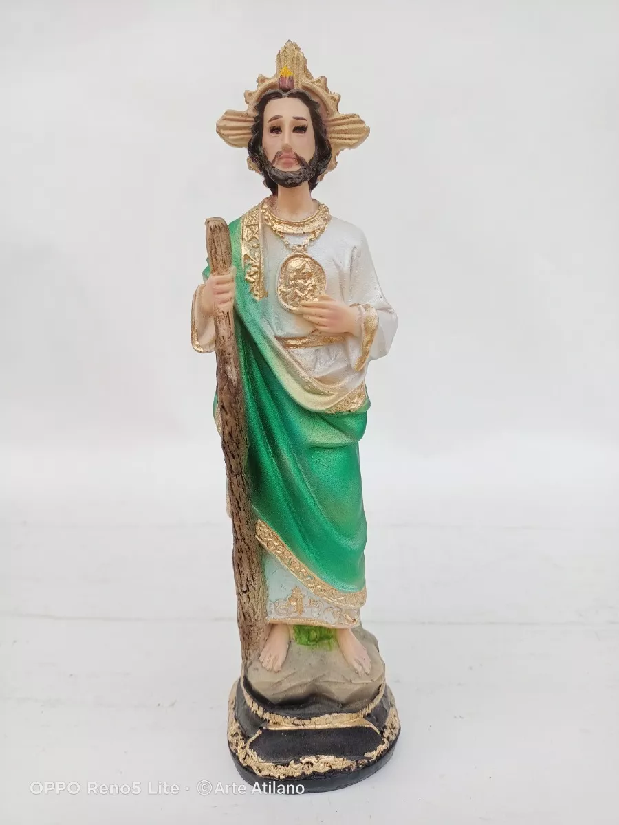 San Judas Tadeo Figura De Resina 22cm Con Ojitos De Cristal
