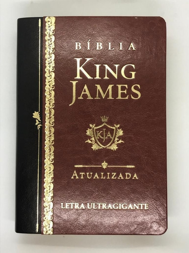 Biblia King James Atualizad Ultragigante Preta E Marrom Luxo