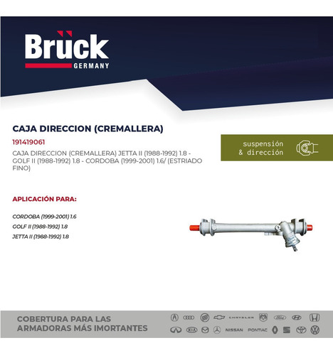 Caja Direccion Golf Jetta 1987 - 1992 Estandar Estriado Fino Foto 3