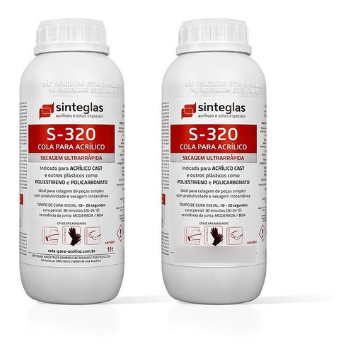 2 Cola Ultra-sinteglas Acrílico/policarbonato S-320 01 Lit 