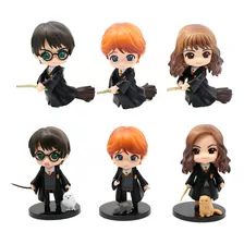 6 Bonecos Harry Potter Hermione Rony Action Figures Coleção