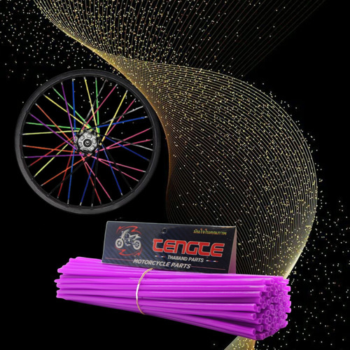 Set Cubre Rayos Popote Rin Para Motocicleta Morado 72pz Foto 4