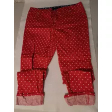 Pantalón Pescador Rojo De Lunares Blancos 26