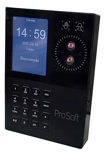 Reloj Control Asistencia Facial Palma Ps500w Prosoft Wifi Pantalla 2.8 Negro