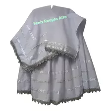 Roupa Feminina Umbanda Candomblé 3pçs Luxo Branca