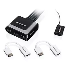 Kit Iogear 2port Hd Y Displayport Cable Kvm Con Audio Gcs62h