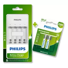 Carregador Usb E 02 Pilhas Aa 2500mah Philips Recarregável