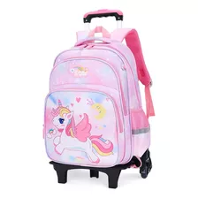 Mochila De Carrito Unicornio Bolsa Primaria Las Ruedas