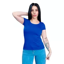 Remera Mujer Basica Manga Corta Modal Con Lycra Full