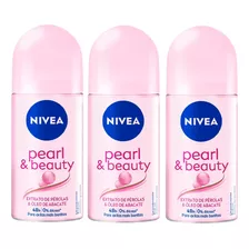 Kit C/ 3 Desodorante Nivea Pearl & Beauty Roll On 50ml