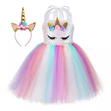 Vestido De Lentejuelas Con Diseño De Unicornio Para Niña