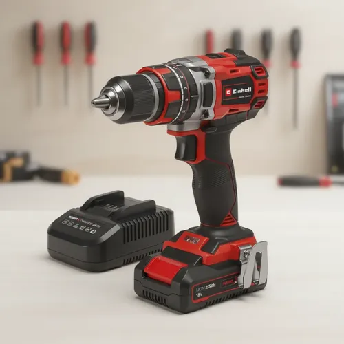 Kit Einhell: Taladro Percutor Inalámbrico Rojo + Cargador Y Batería 18v 2.5ah Litio