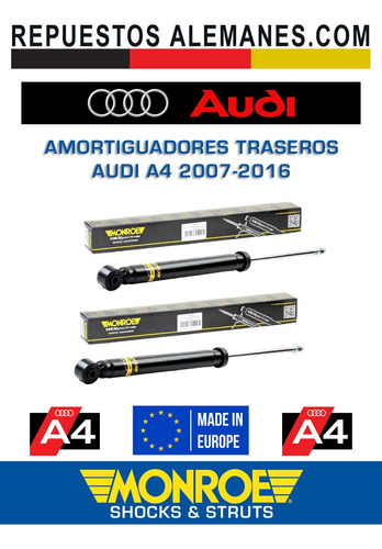 Amortiguador Trasero Audi A4 (2007-2016) A Gas (par) Foto 3