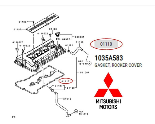 Empaque Tapa Punteria Mitsubishi Outlander 2.4 Mivec 06-18 Foto 3