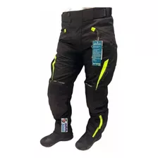 Jm Pantalon Moto Octane Transtour Negro Fluo Impermeable