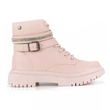 Bota Infantil Feminina Pink Cats Coturno Gloss Rosa - V3381