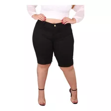 Bermuda Feminina Preta Plus Size 